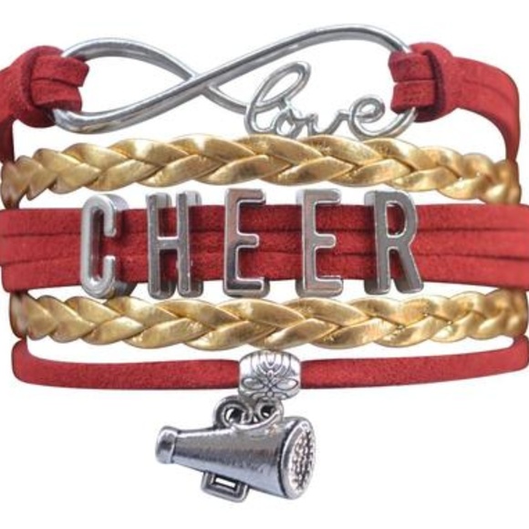 Girls Cheer Bracelet - Red & Gold - Picture 1 of 1